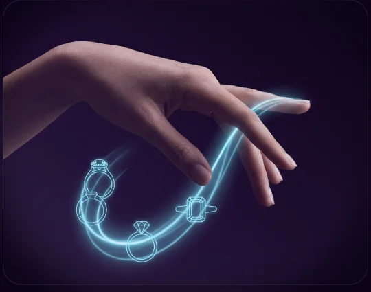 Hand with a glowing trail of rings